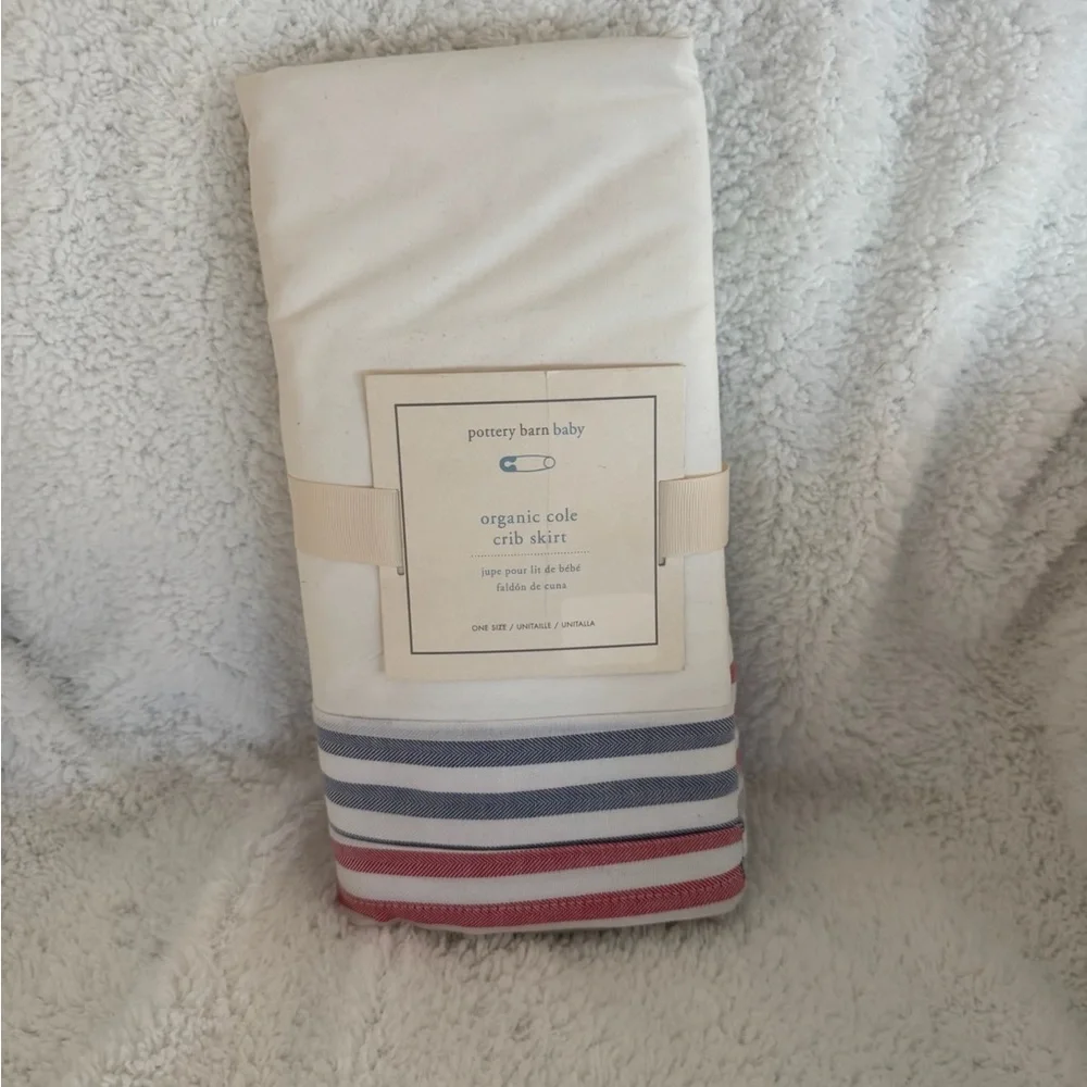 NWT Pottery Barn Baby Striped Cole Crib Skirt